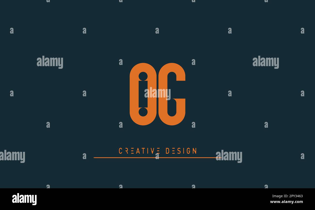 Alphabet letters Modern Creative logo OG , GO Stock Vector
