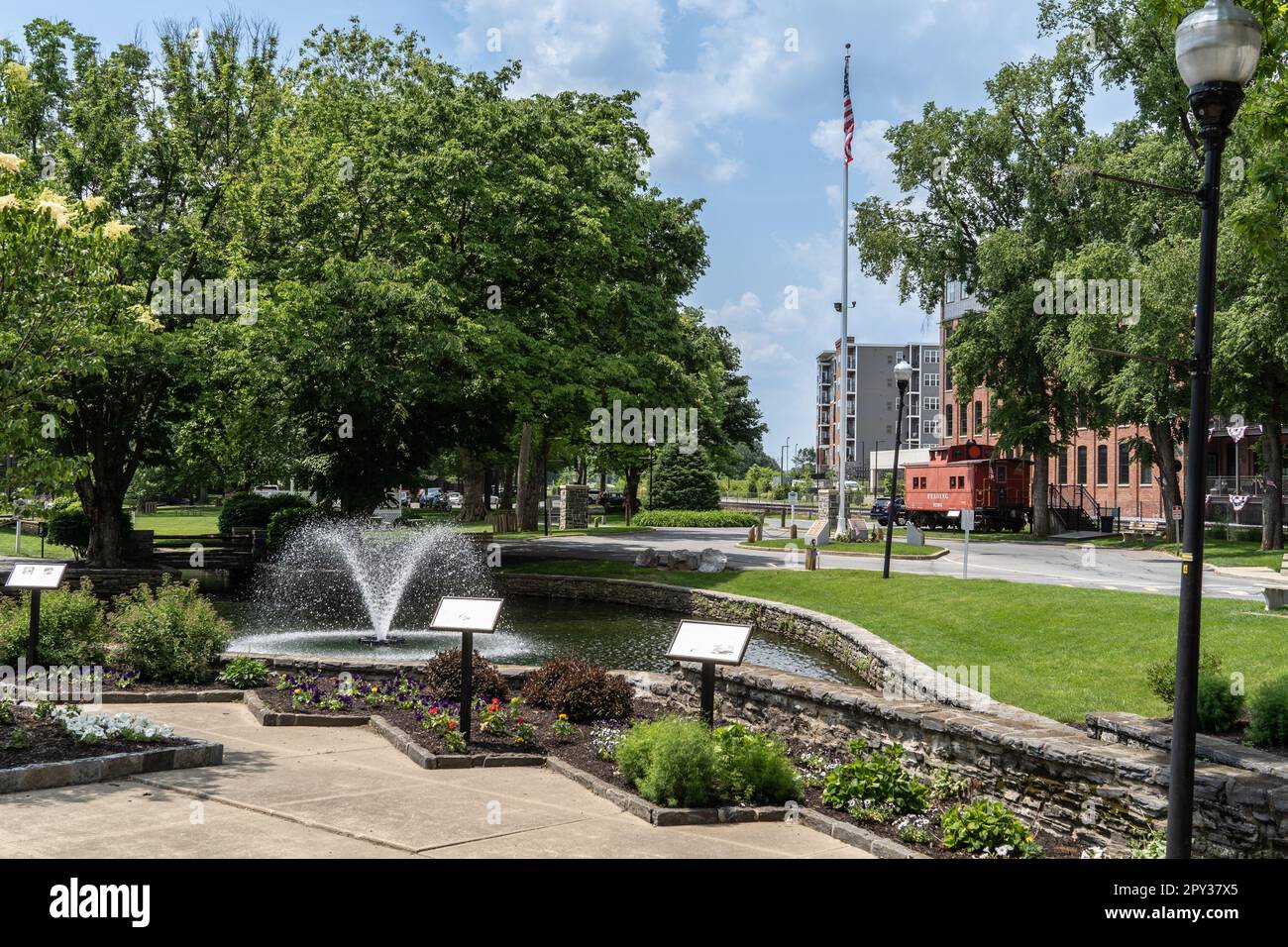 Lititz, Pennsylvania-USA-June 1, 2022: Reading Spring Park in the downtown area of the Lititz in Lancaster County, Pennsylvania. Stock Photo