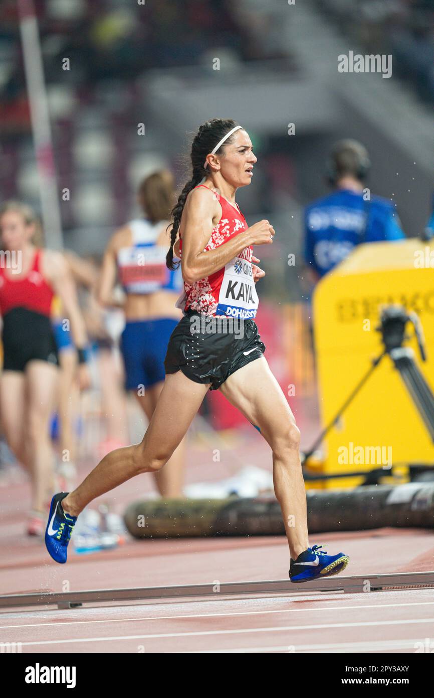 Jade O'Dowda participating in the 3000 meter steeplechase at the Doha