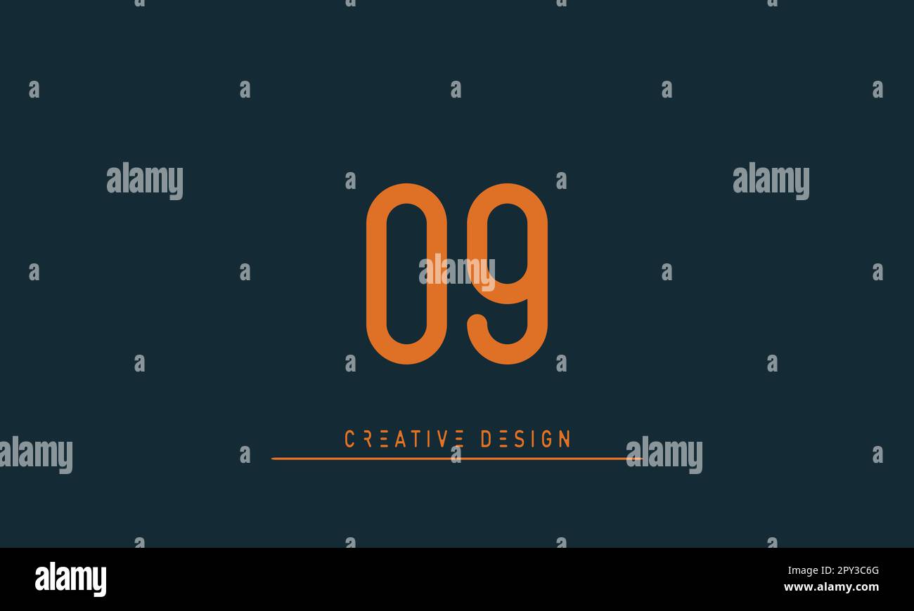Alphabet letters Modern Creative logo OG , GO Stock Vector
