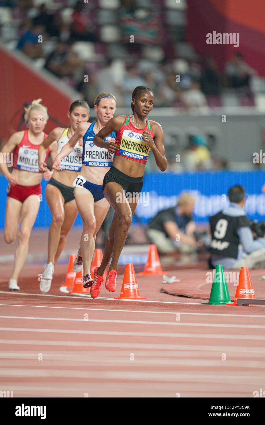Beatrice CHEPKOECH participating in the 3000 meter steeplechase at the