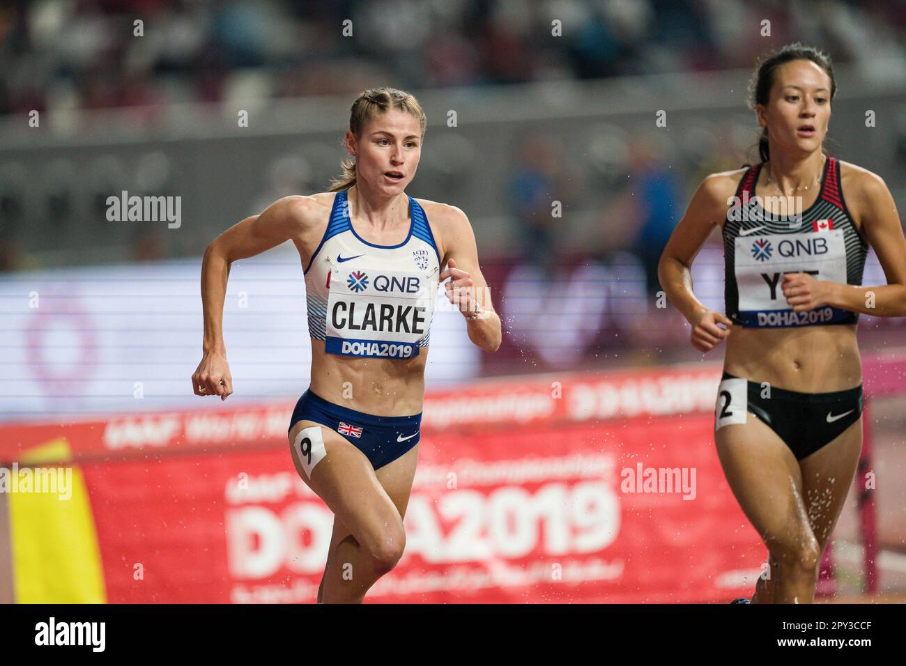 Rosie CLARKE participating in the 3000 meter steeplechase at the Doha 2019 World Championships