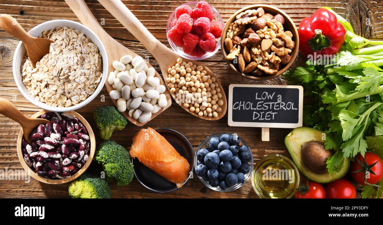 Cholesterol lowering food products. Diet increasing levels of high