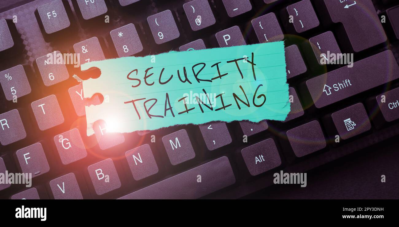 Handwriting text Security Training, Word for providing security awareness training for end users Stock Photo