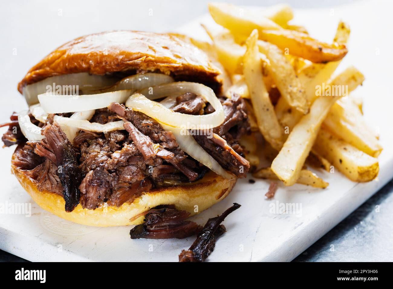 american barbecue beef brisket burnt ends sandwich Stock Photo Alamy