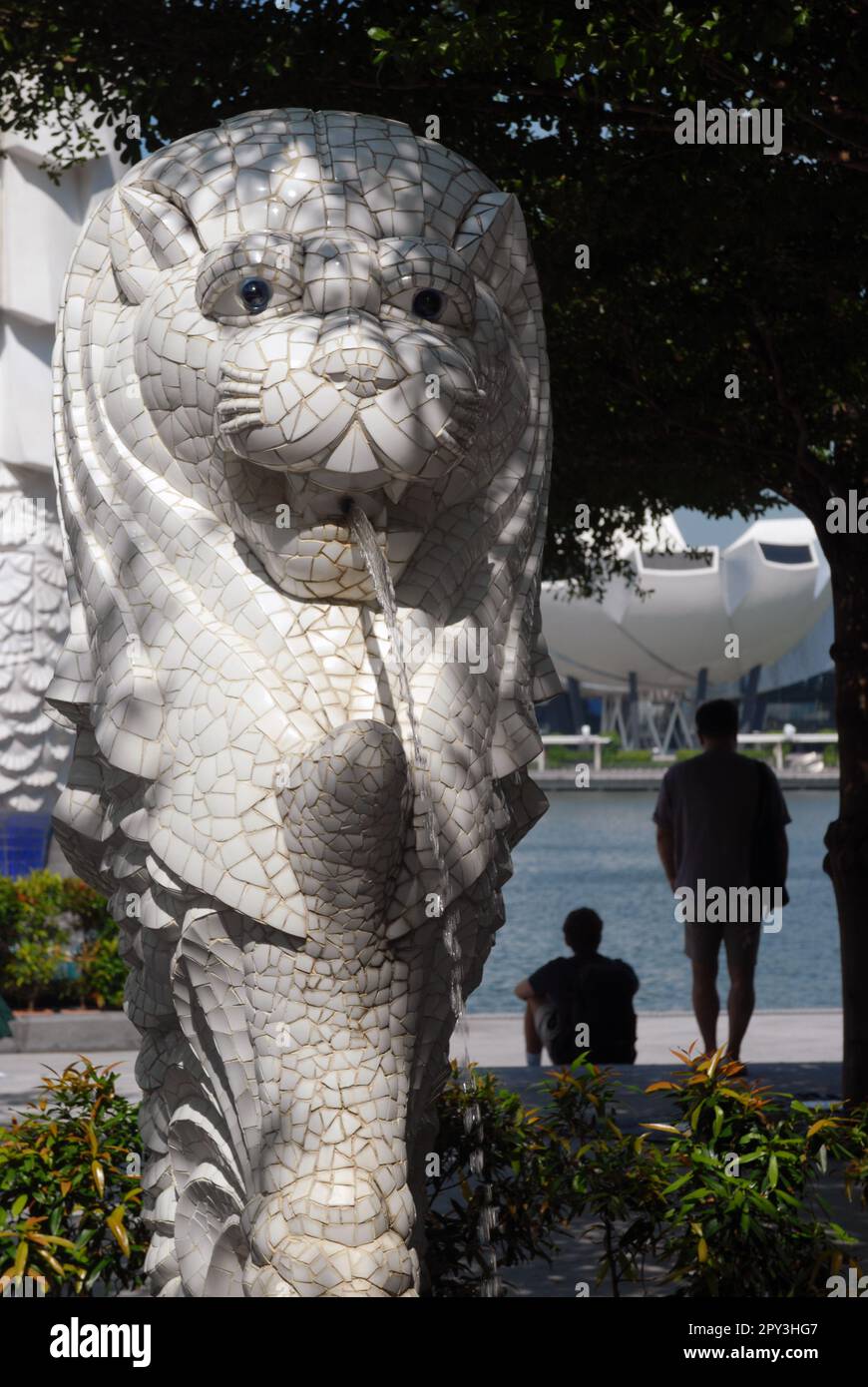Mosaic model of the Merlion Statue on the Esplanade, Marina Bay
