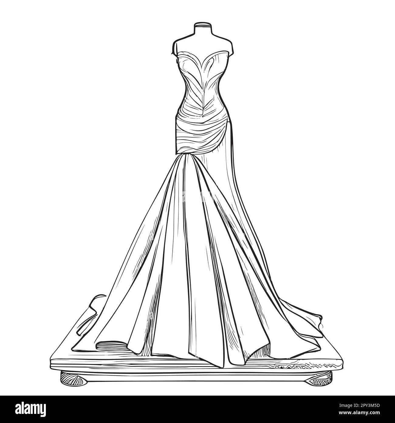 Dress sketch hand drawn in doodle style illustration Stock Vector Image ...