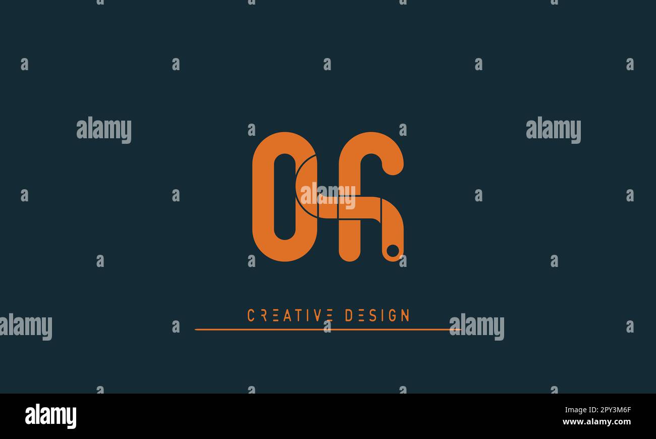 Alphabet letters Modern Creative logo OF , FO Stock Vector