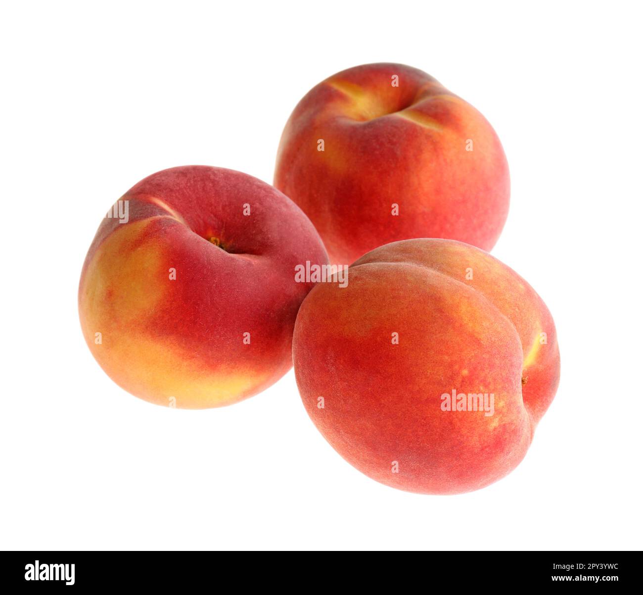 Delicious ripe juicy peaches isolated on white Stock Photo - Alamy