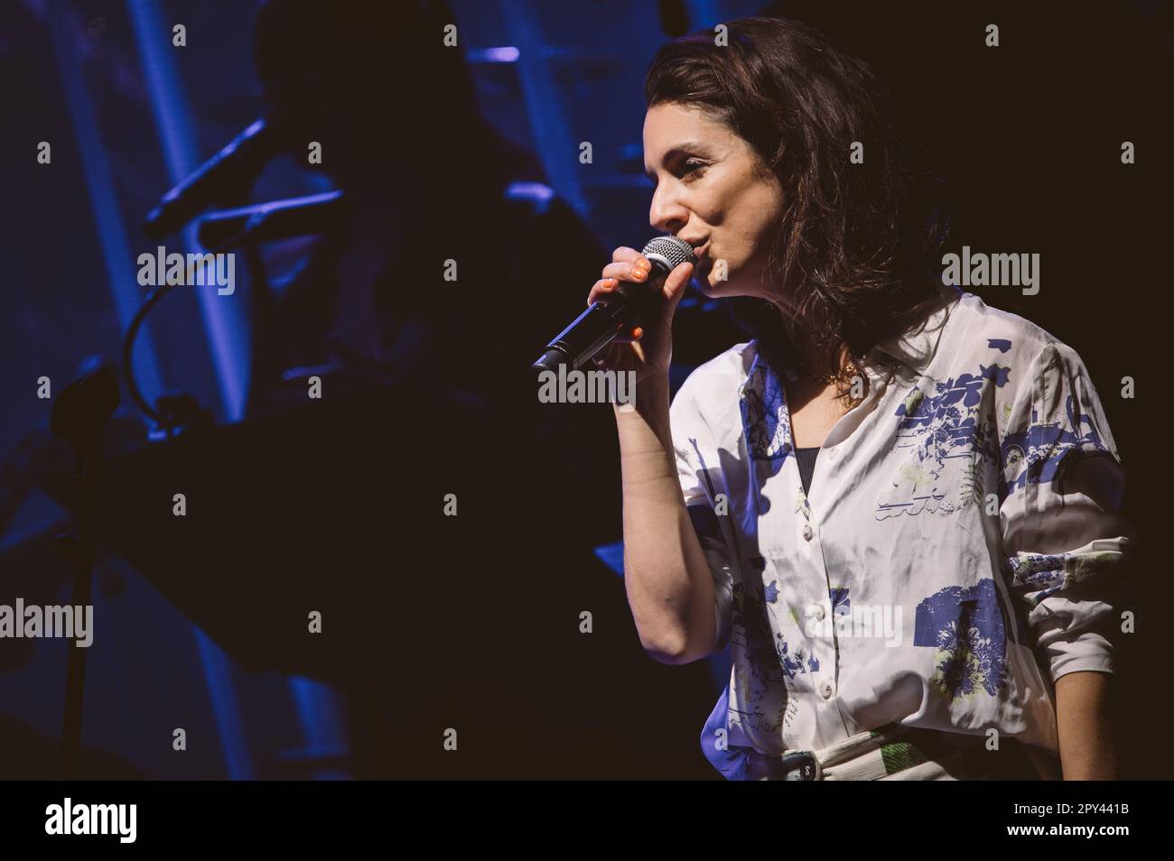 Newcastle, UK. 2nd May 2023 - English band James perform at O2 City Hall Newcastle with the Orca 22 orchestra. Credit: Thomas Jackson/Alamy Live News Stock Photo