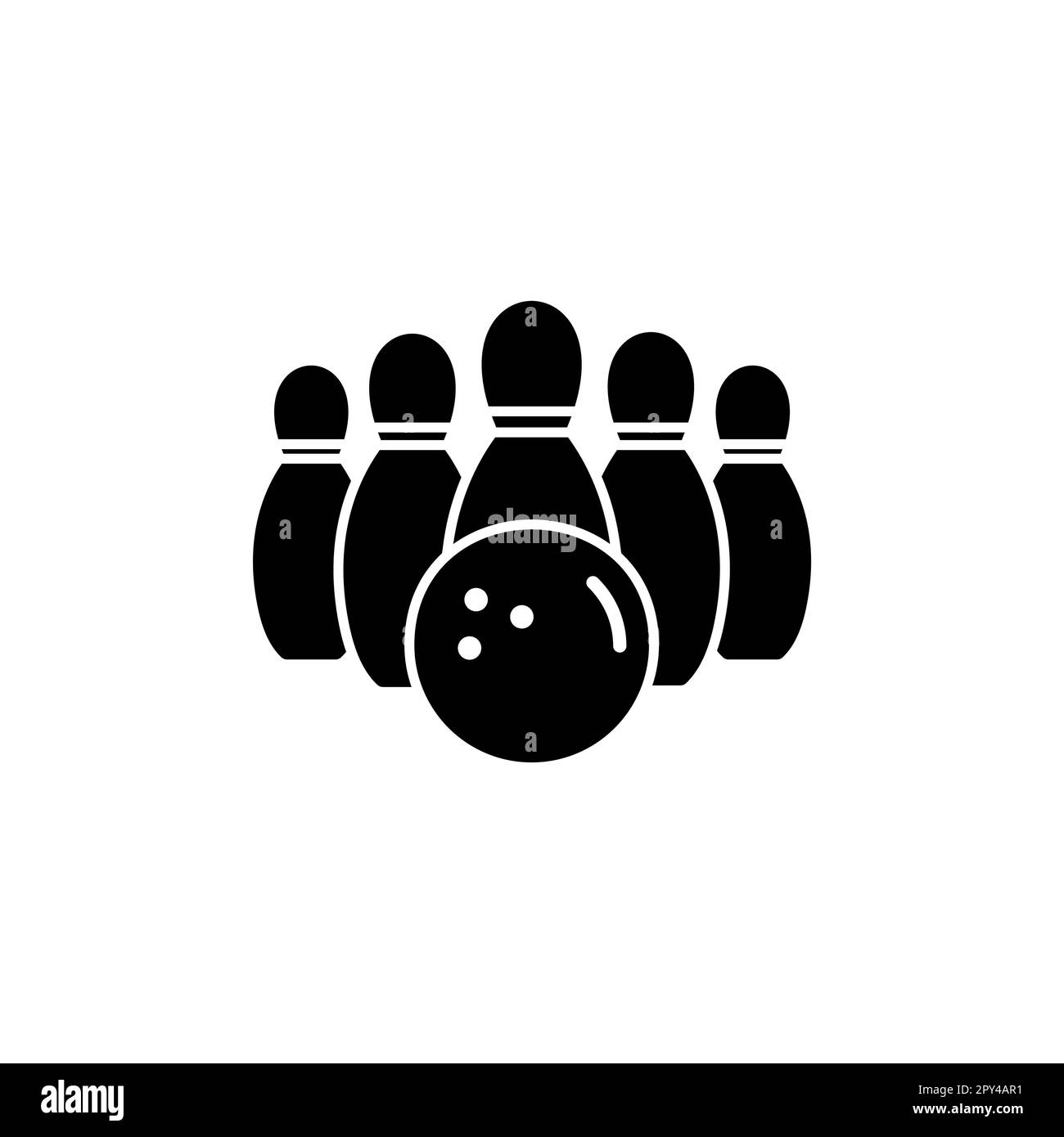 Bowling icon vector. Bowling ball and pin icon. Bowling pins with ball