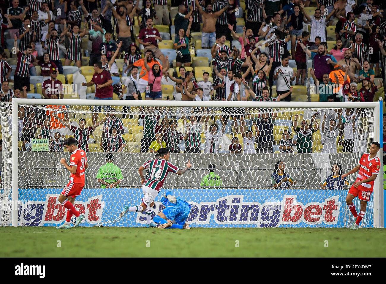 Rio De Janeiro, Brazil. 03rd May, 2023. German Cano makes a hat trick ...