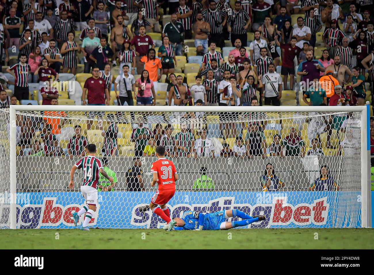 Rio De Janeiro, Brazil. 03rd May, 2023. German Cano makes a hat trick ...