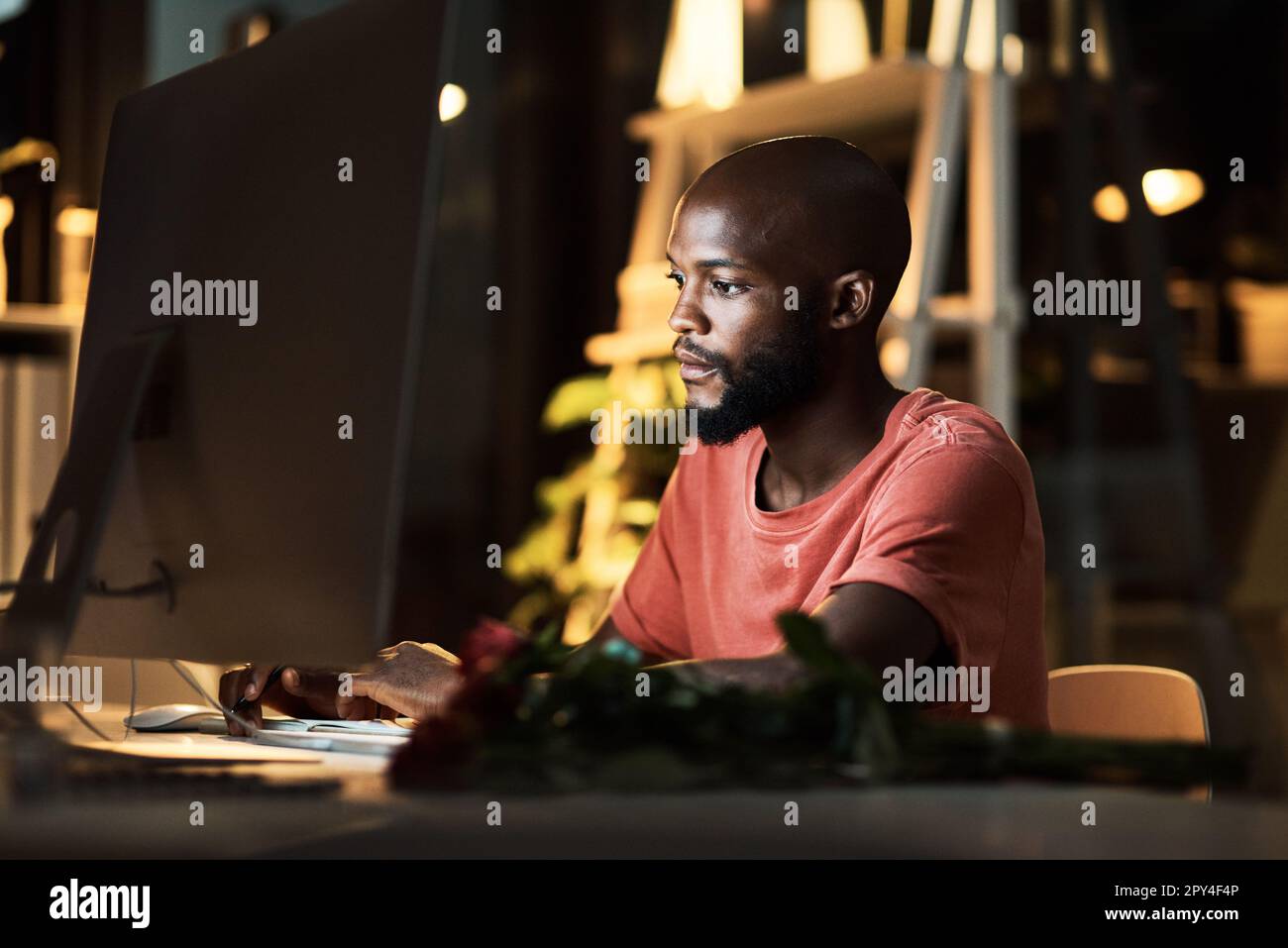 All they need from you is dedication. a business man using his computer ...