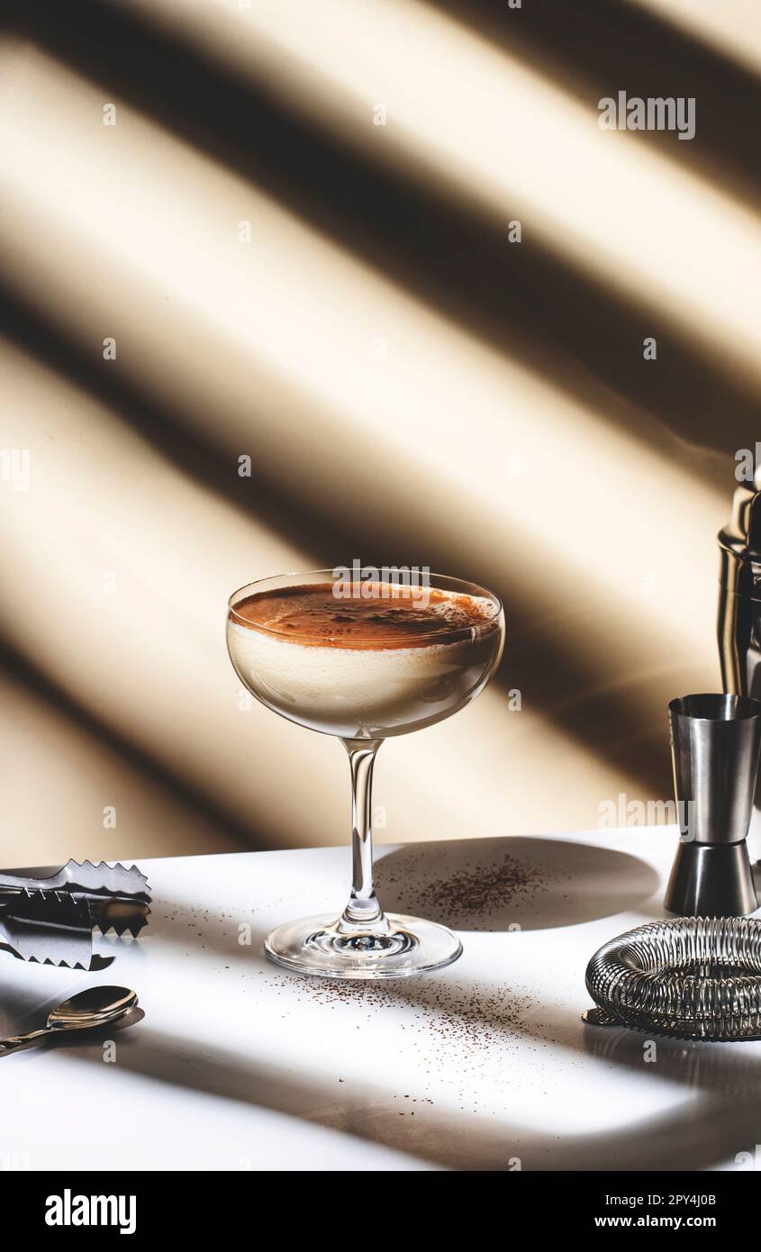 Brandy alexander alcoholic cocktail with cognac, cocoa liquor, cream ...