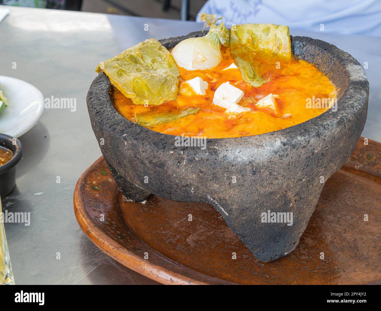 Close up shot of a mexican style hot pot at Mexico Stock Photo