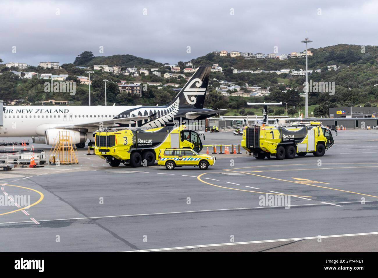 Wellington, New Zealand April 20, 2023 Airport Rescue Vehicles on
