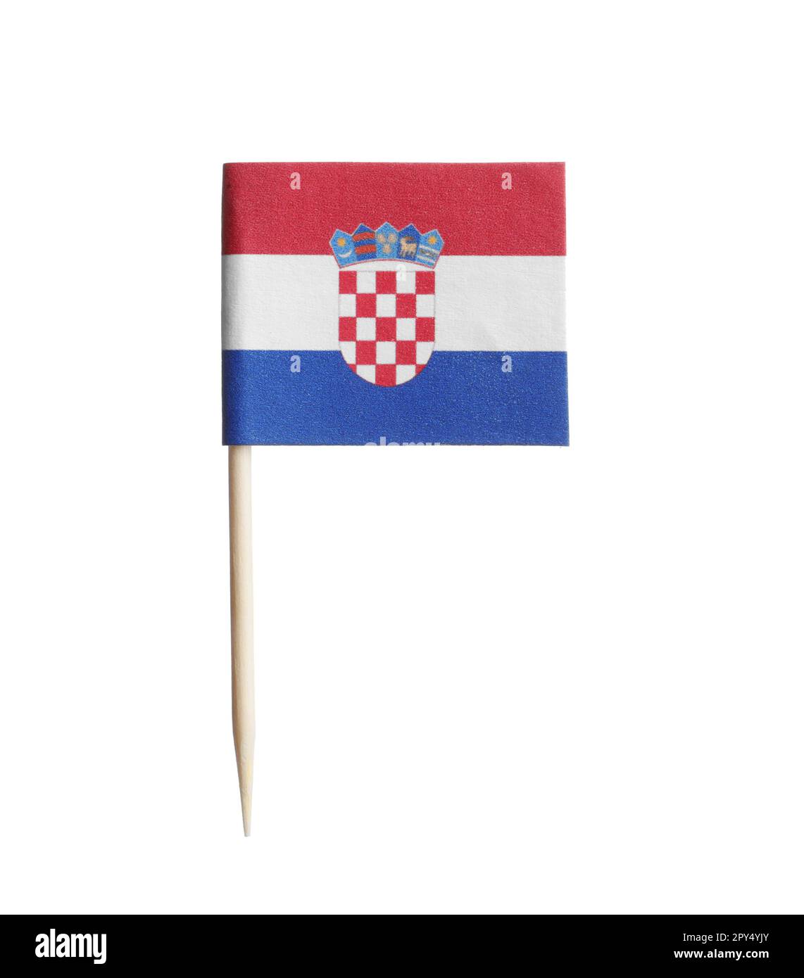 Small paper flag of Croatia isolated on white Stock Photo