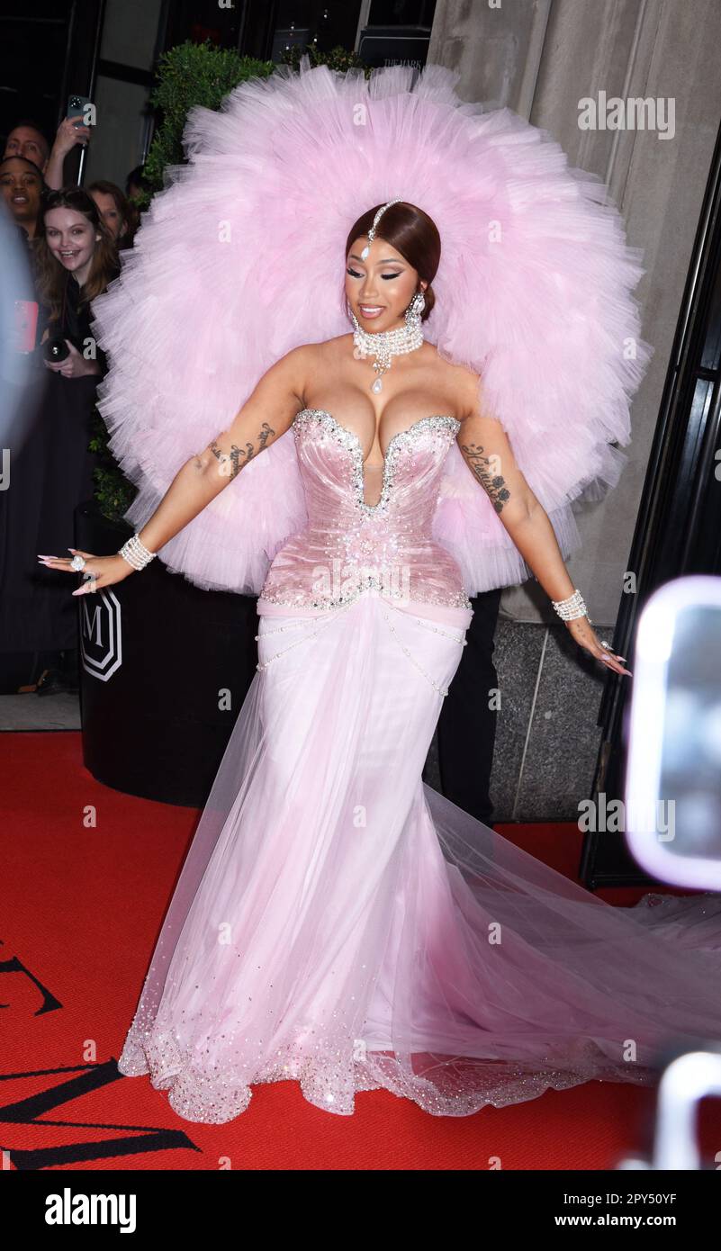 cardi b pink dress met gala For the 2023 Met Gala, @iamcardib opted for not one, not two, but three  looks for the evening. The first look involved a pink Miss Sohee gown with  jeweled details. To match the embellishments, Cardi