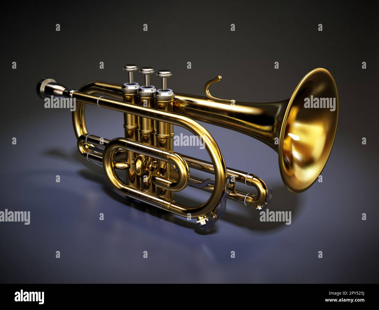 musical instrument isolated on dark background. 3D illustration
