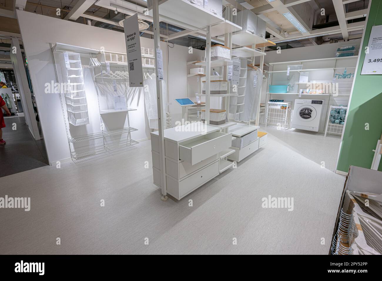 Gothenburg, Sweden June 18 2022 Wardrobe display at an IKEA