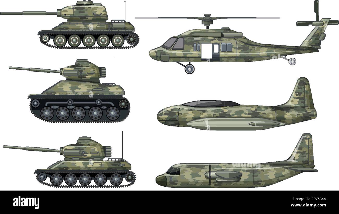Set of military vehicles illustration Stock Vector Image &amp; Art - Alamy