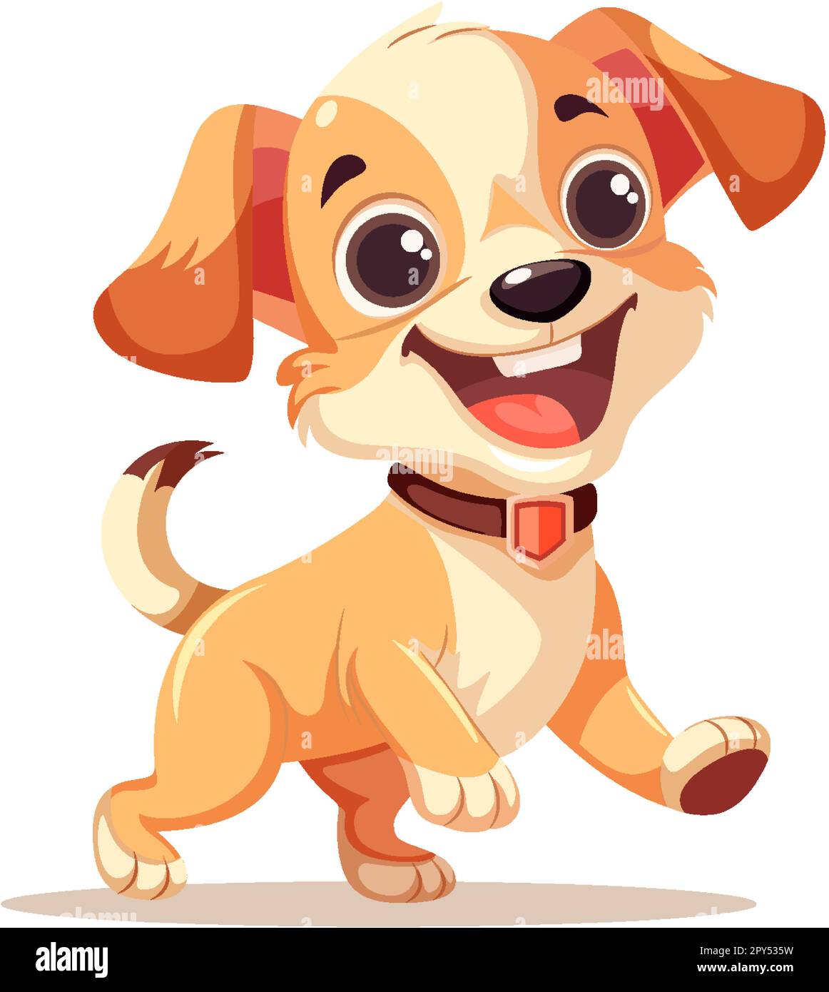 Cheerful Cute Dog on White Background illustration Stock Vector Image ...