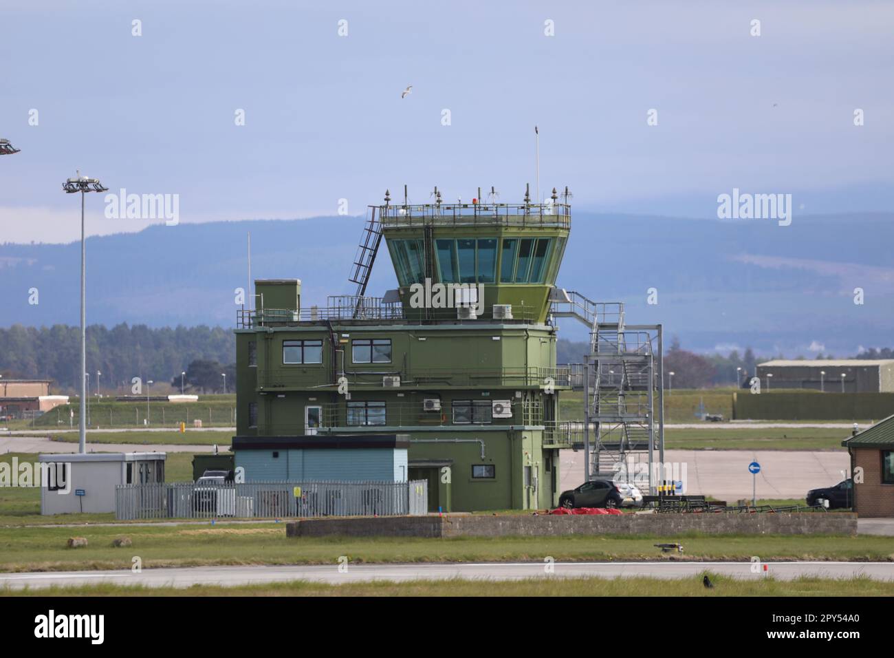 RAF Lossiemouth Control Tower Stock Photo