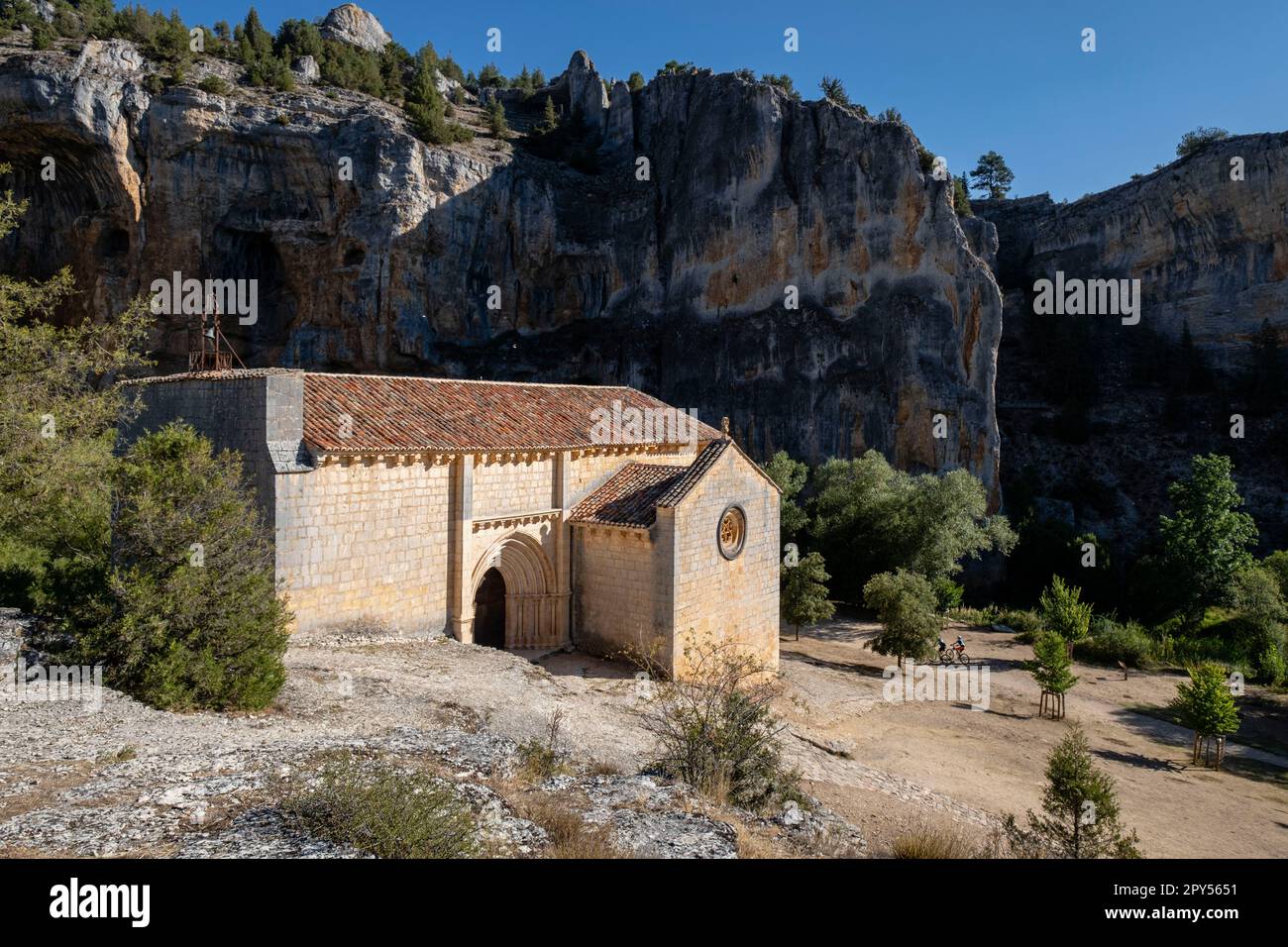 Ermita de San Bartolomé, Siglo XII, Parque Natural del Cañón del Río Lobos, Soria, Comunidad Autónoma de Castilla, Spain, Europe Stock Photo
