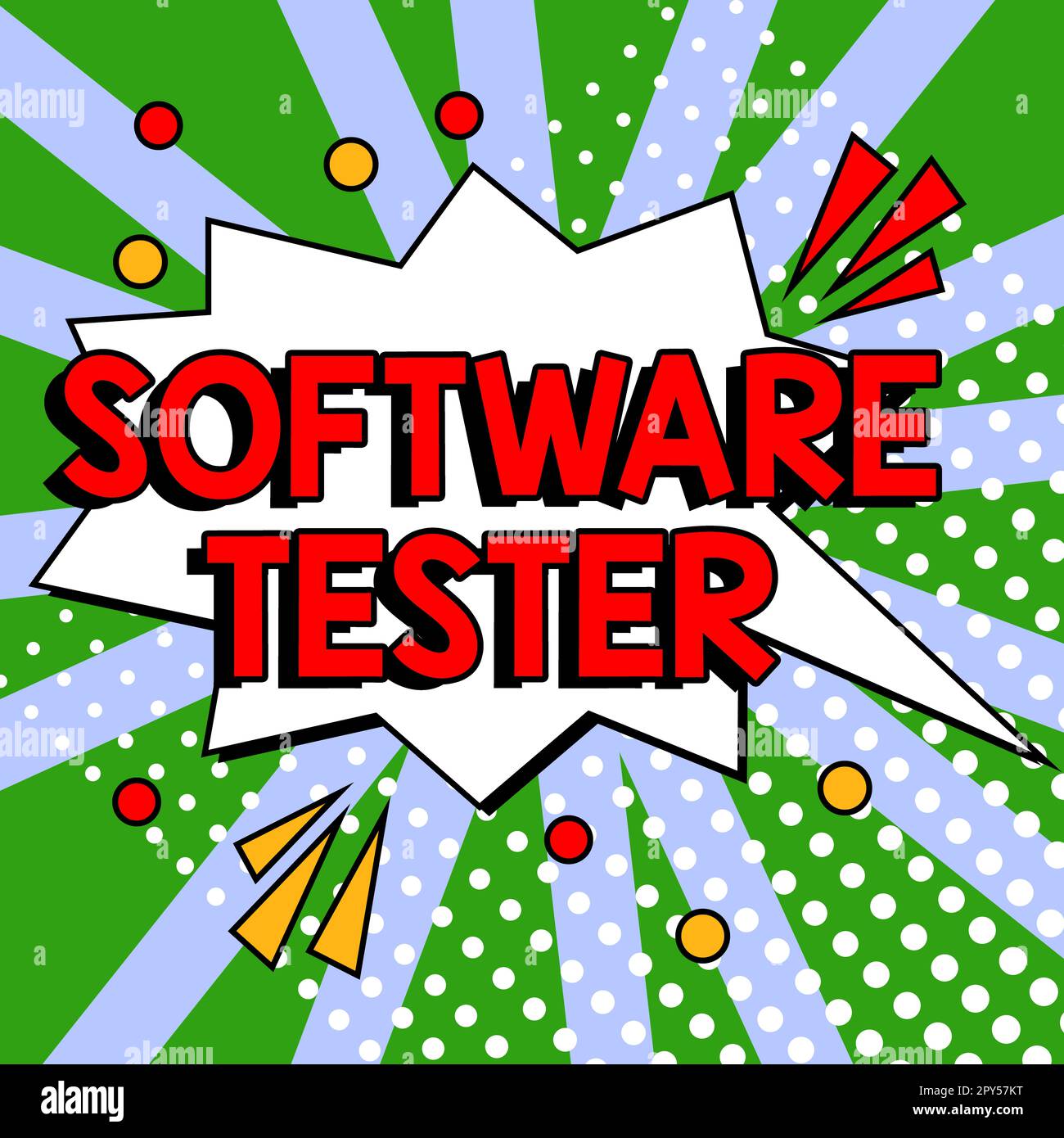 Text showing inspiration Software Tester. Concept meaning implemented to protect software against malicious attack Stock Photo