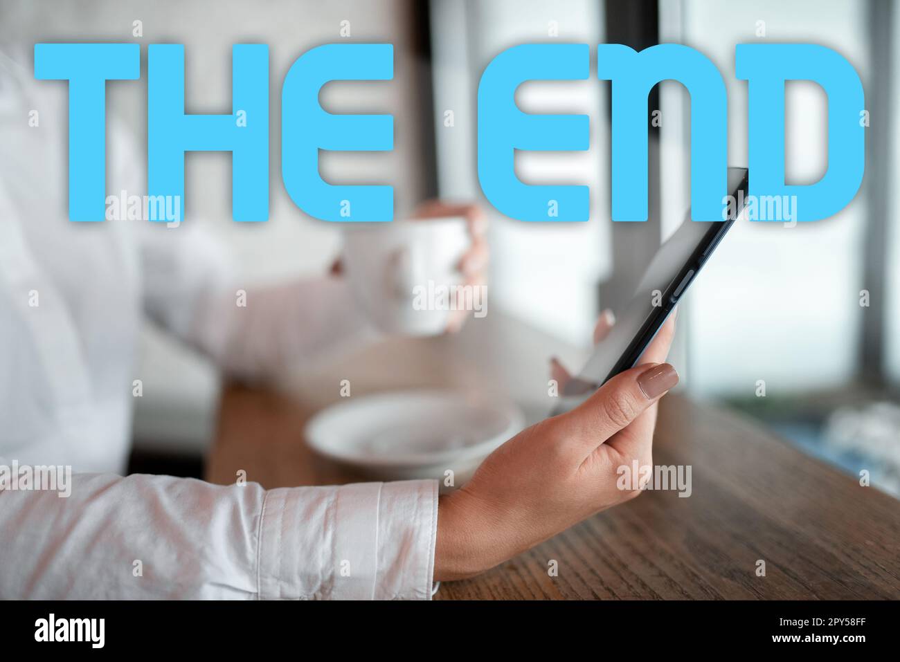 Inspiration showing sign The End. Business showcase Final part of play relationship event movie act Finish Conclusion Stock Photo