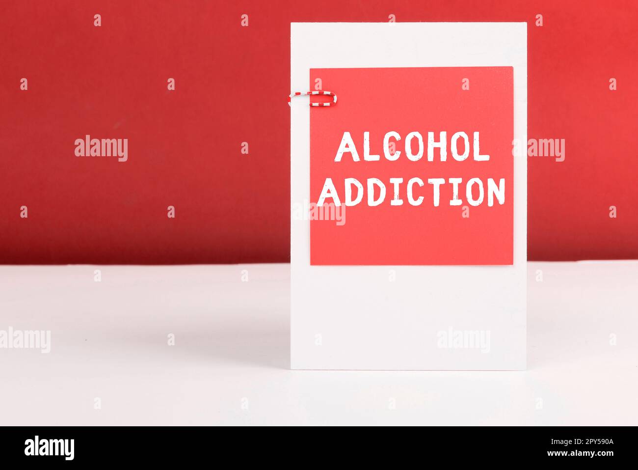 Text caption presenting Alcohol Addiction. Concept meaning