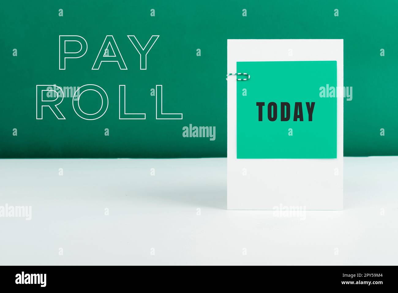 Conceptual display Pay Roll. Word for Amount of wages and salaries paid by a company to its employees Stock Photo