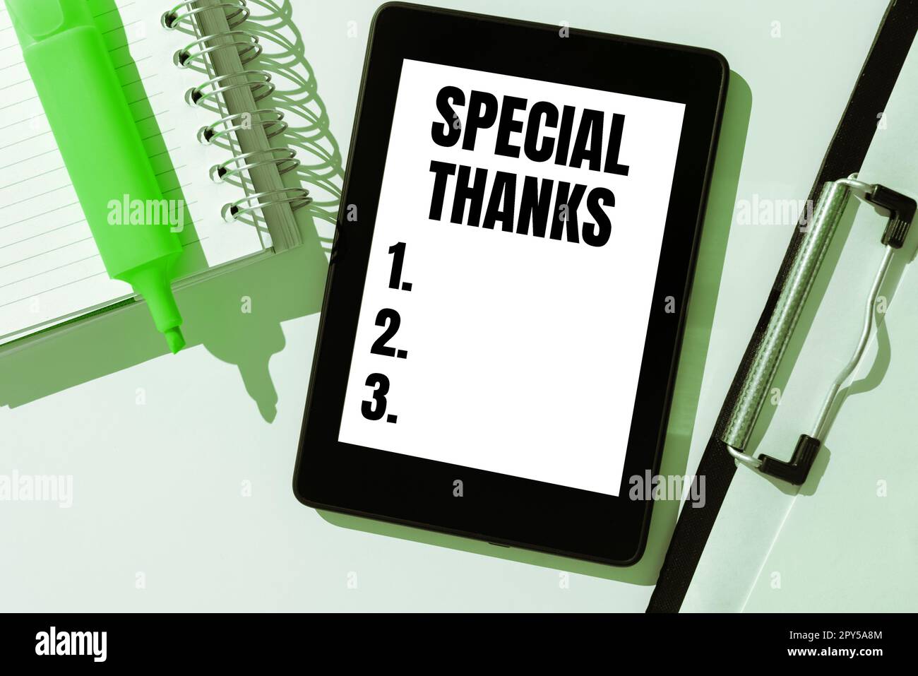 Sign displaying Special Thanks. Business approach expression of appreciation or gratitude or an acknowledgment Stock Photo