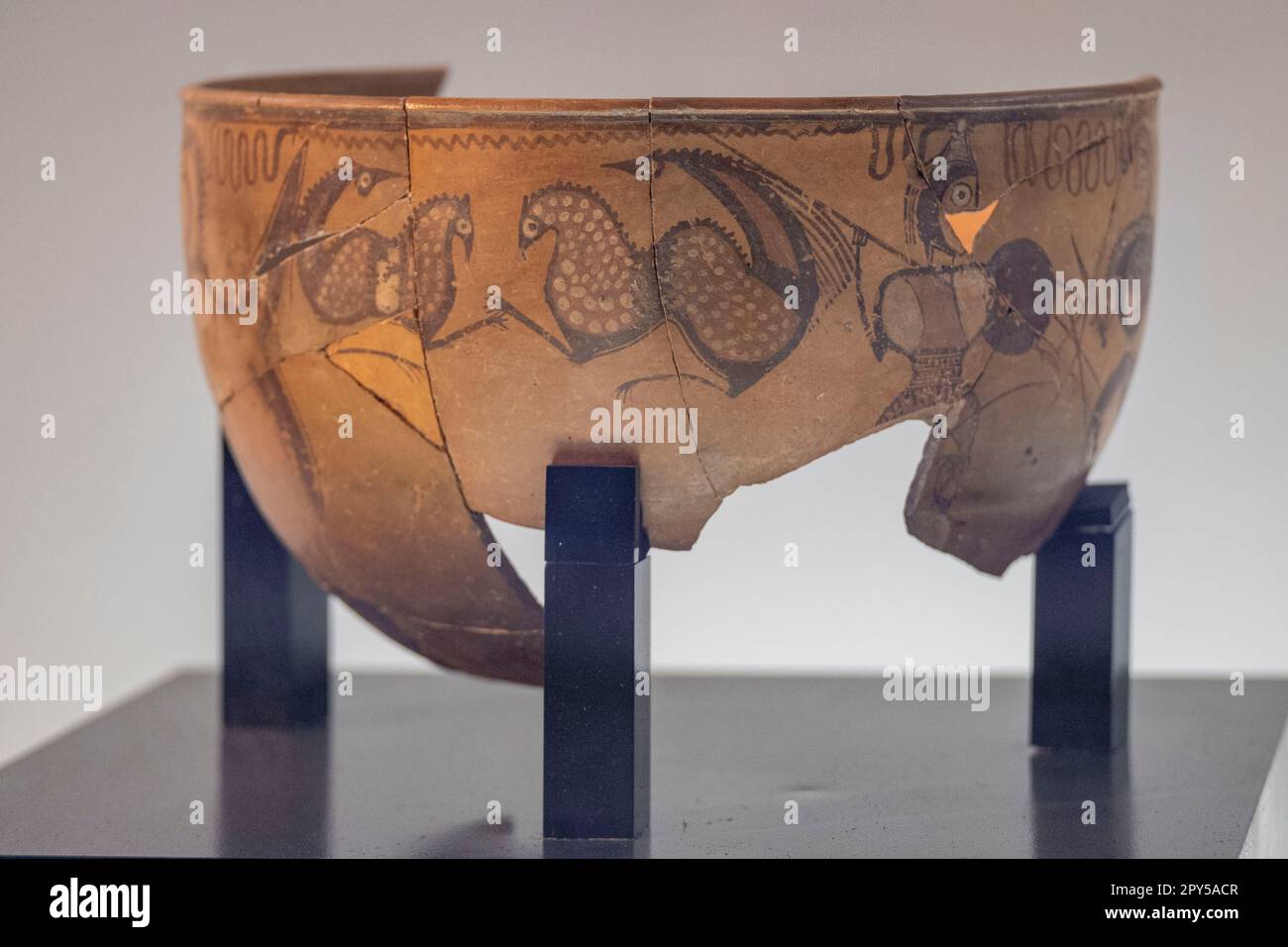 vaso de los guerreros, siglo I a.C. Procedente de Numancia, Garray,   museo Numantino de Soria, Soria, Comunidad Autónoma de Castilla, Spain, Europe Stock Photo