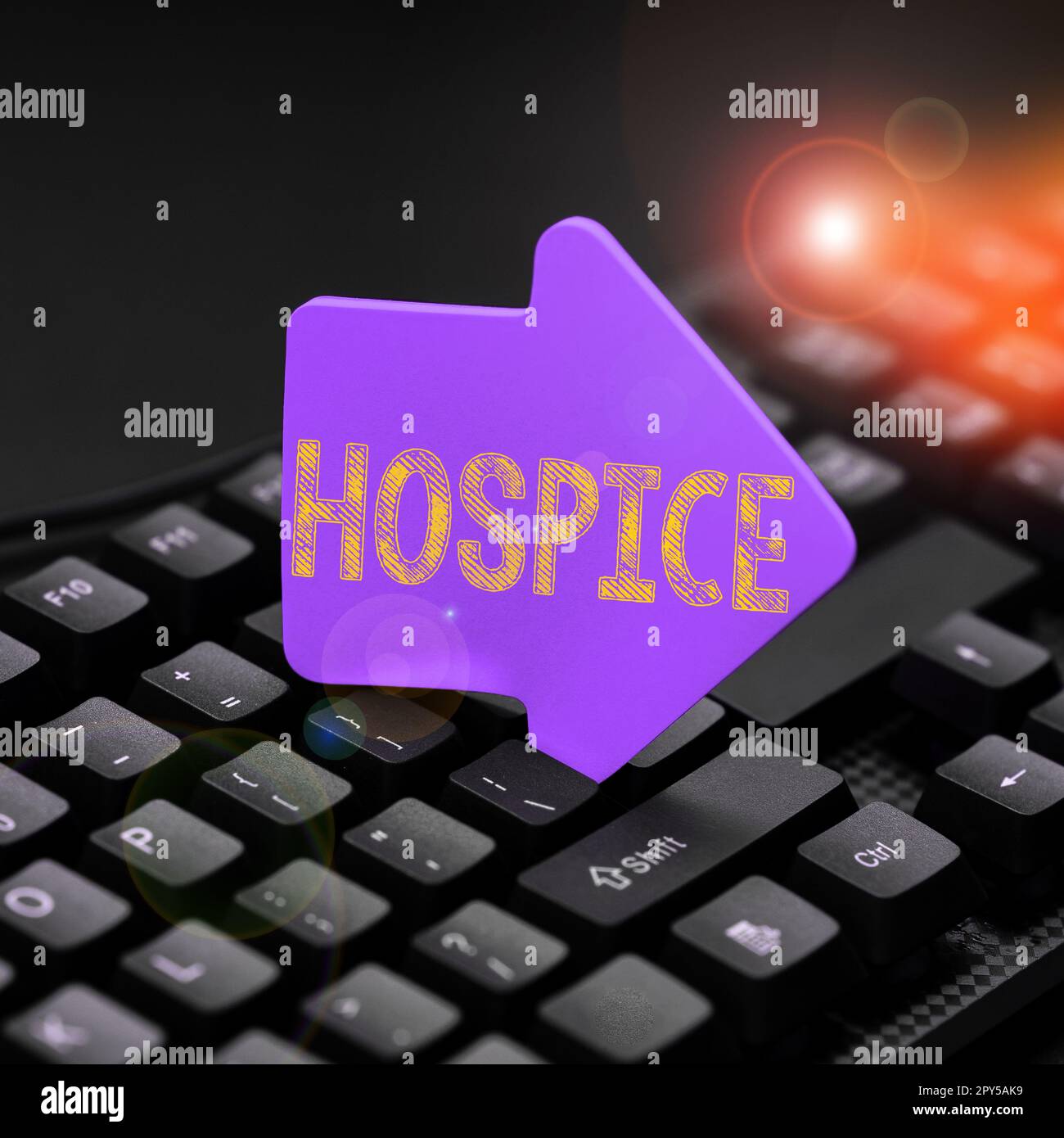 Text sign showing Hospice. Word for focuses on the palliation of a terminally ill patient's pain Stock Photo