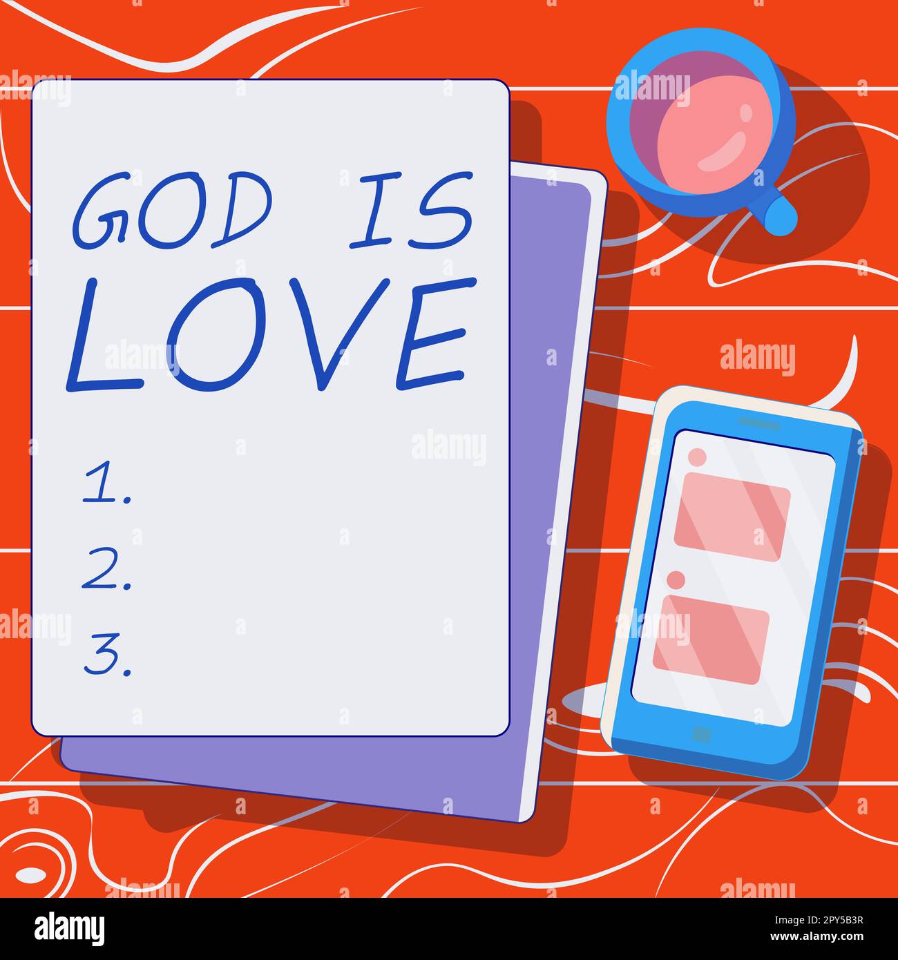 Text caption presenting God Is Love. Word for Believing in Jesus having faith religious thoughts Christianity Stock Photo