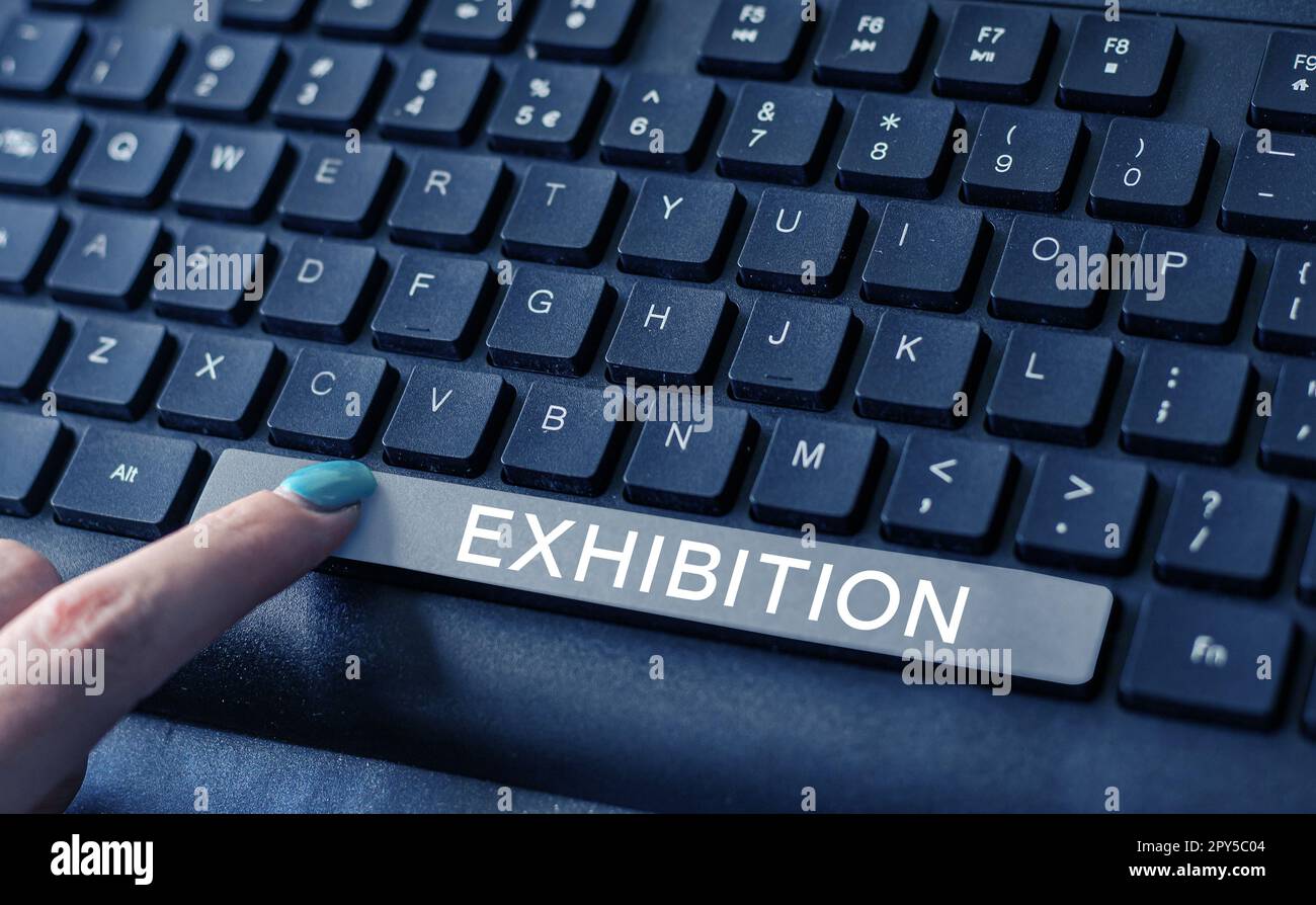Text showing inspiration Exhibition. Internet Concept and act of ...