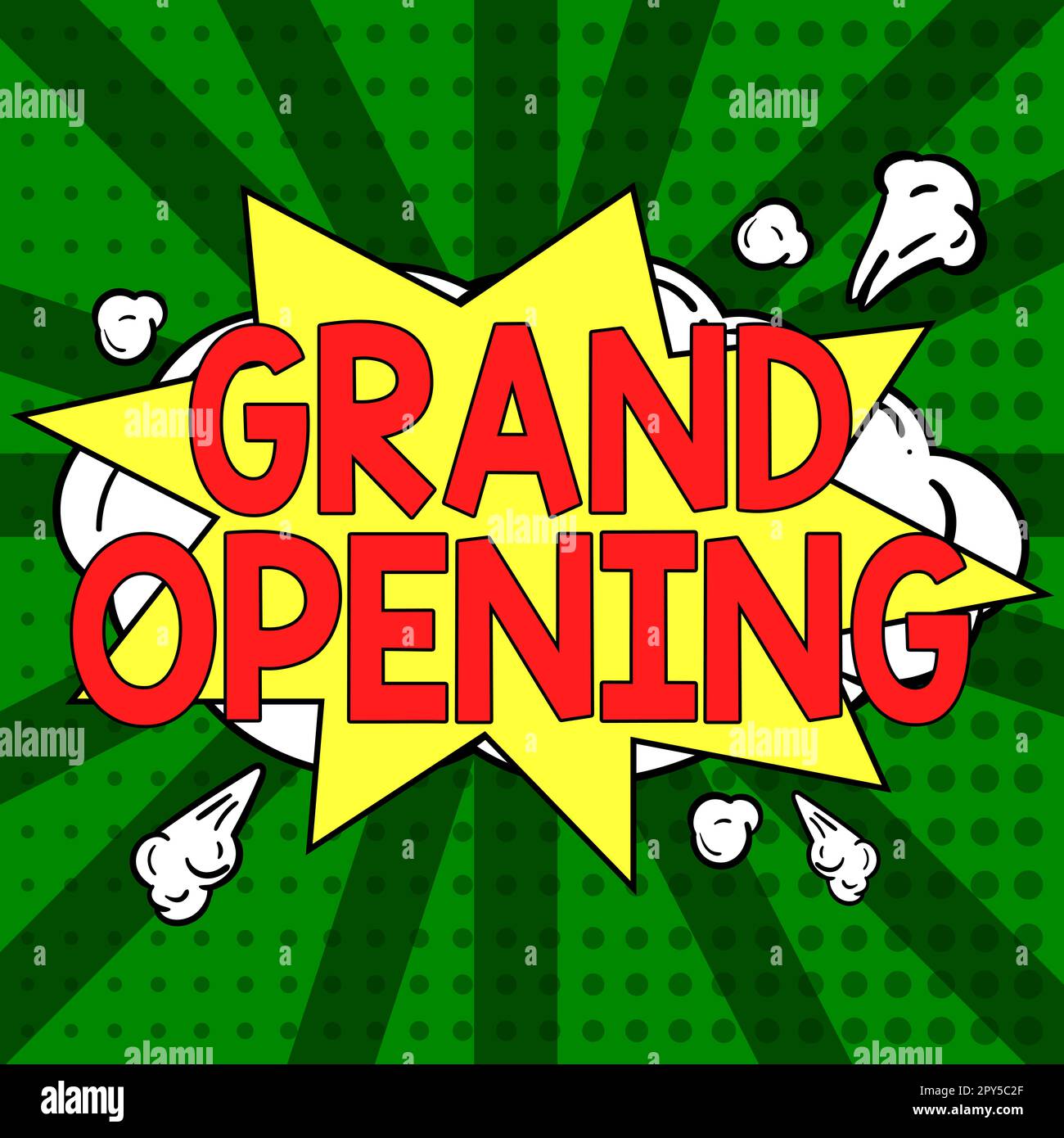 Conceptual caption Grand Opening. Word for Ribbon Cutting New Business First Official Day Launching Stock Photo