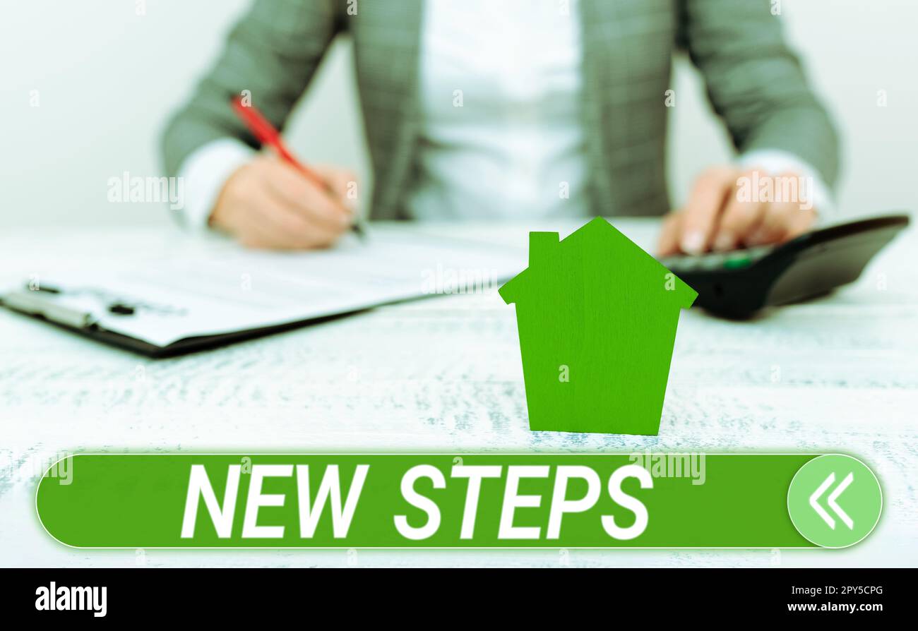 Writing displaying text Next Steps. Business overview numper of process ...