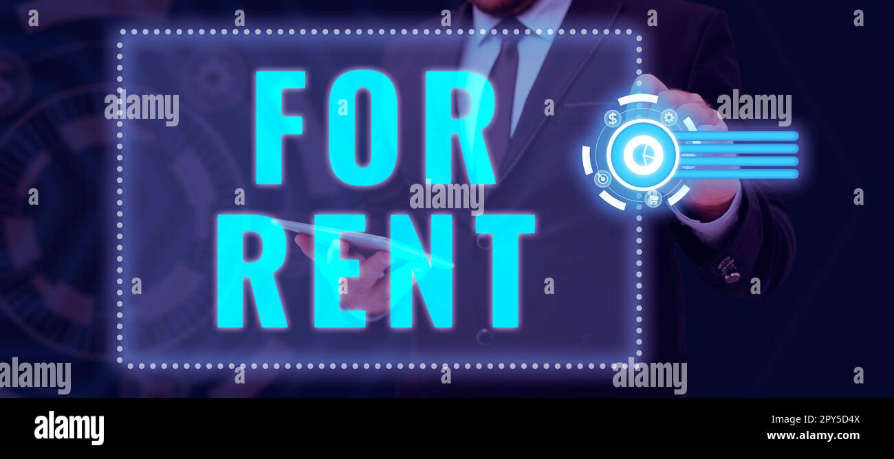 Conceptual caption For Rent. Business showcase when you make property available for purchasing temporarily Stock Photo