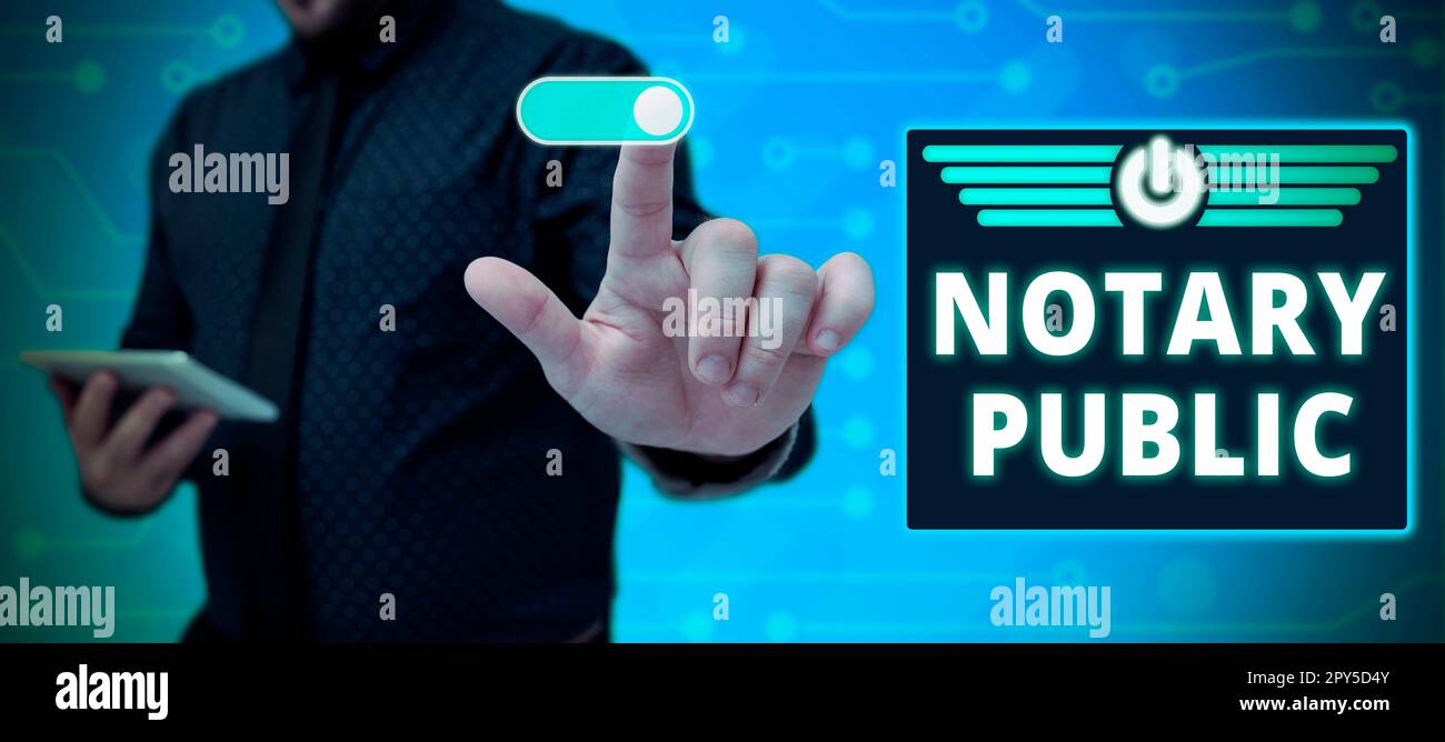 Text showing inspiration Notary Public. Business overview Legality