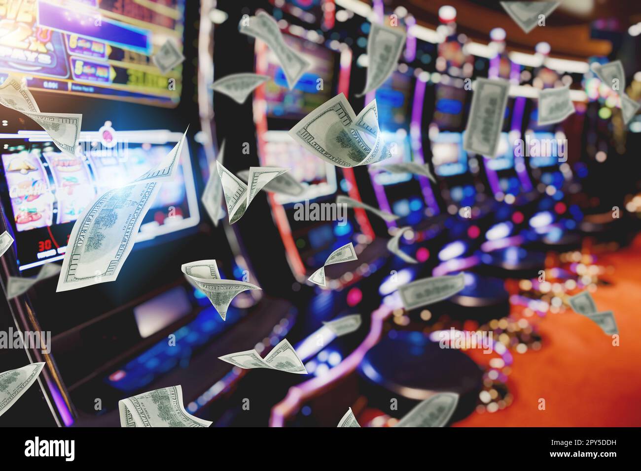 Play casino with money bets and games of chance Stock Photo