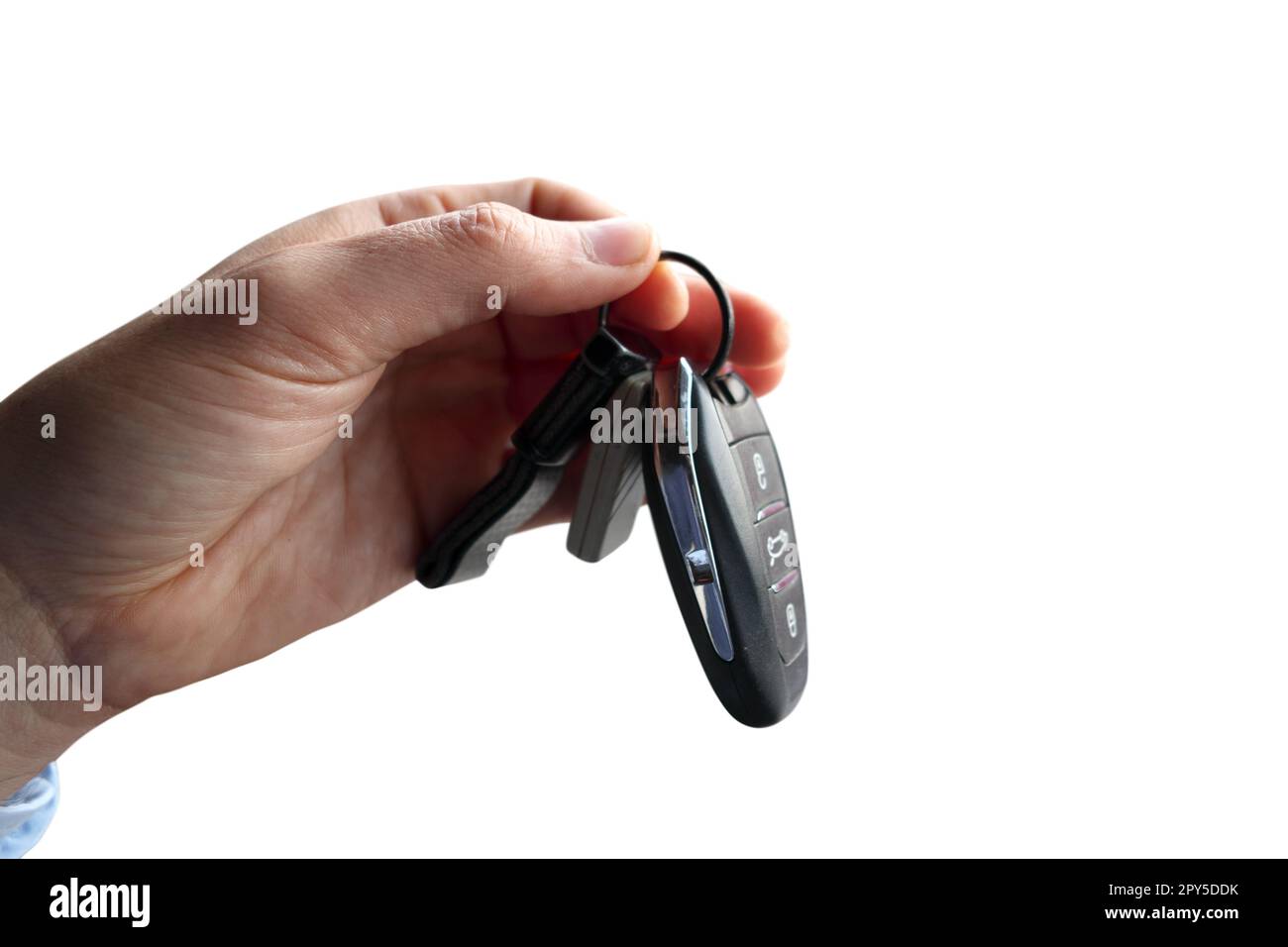 Hand holds a car keys with central locking Stock Photo