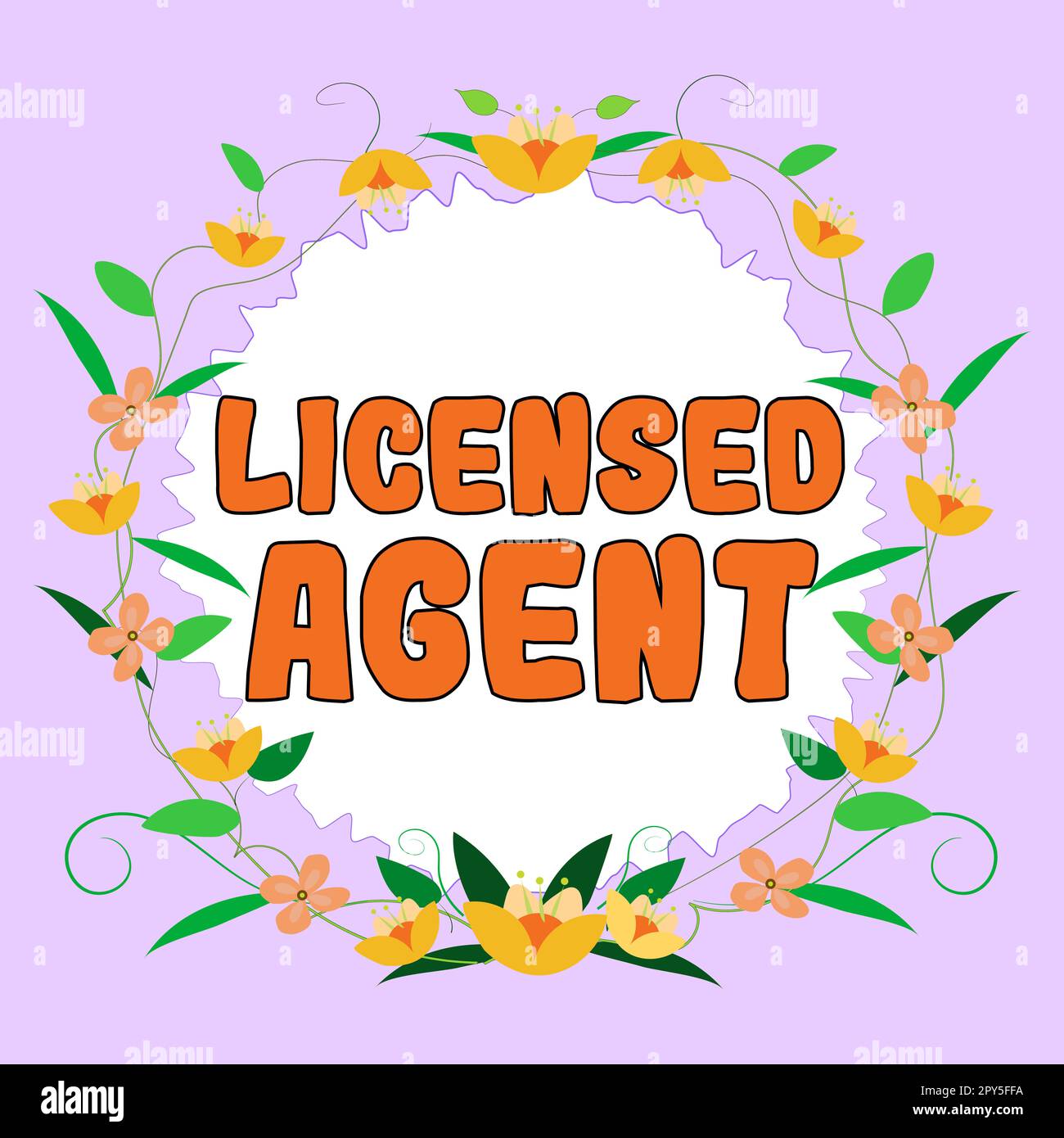 Conceptual caption Licensed Agent. Business approach Authorized and Accredited seller of insurance policies Stock Photo