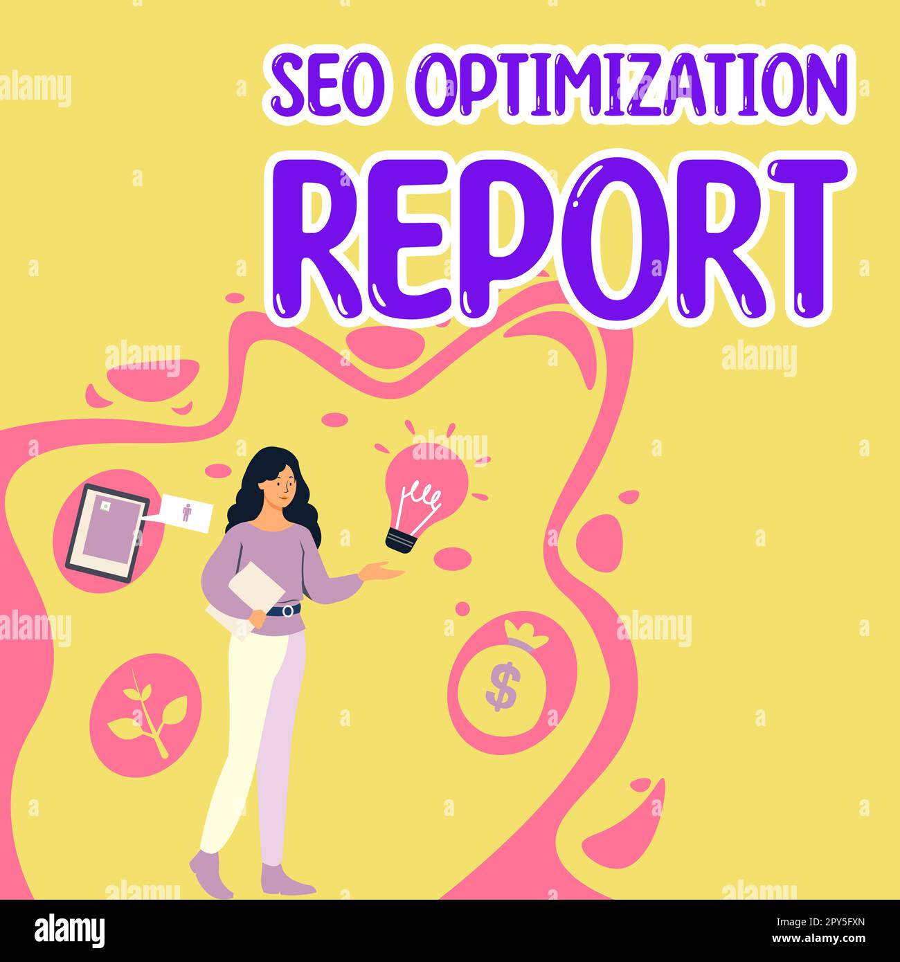 Sign displaying Seo Optimization Report. Business idea process of affecting online visibility of website or page Stock Photo