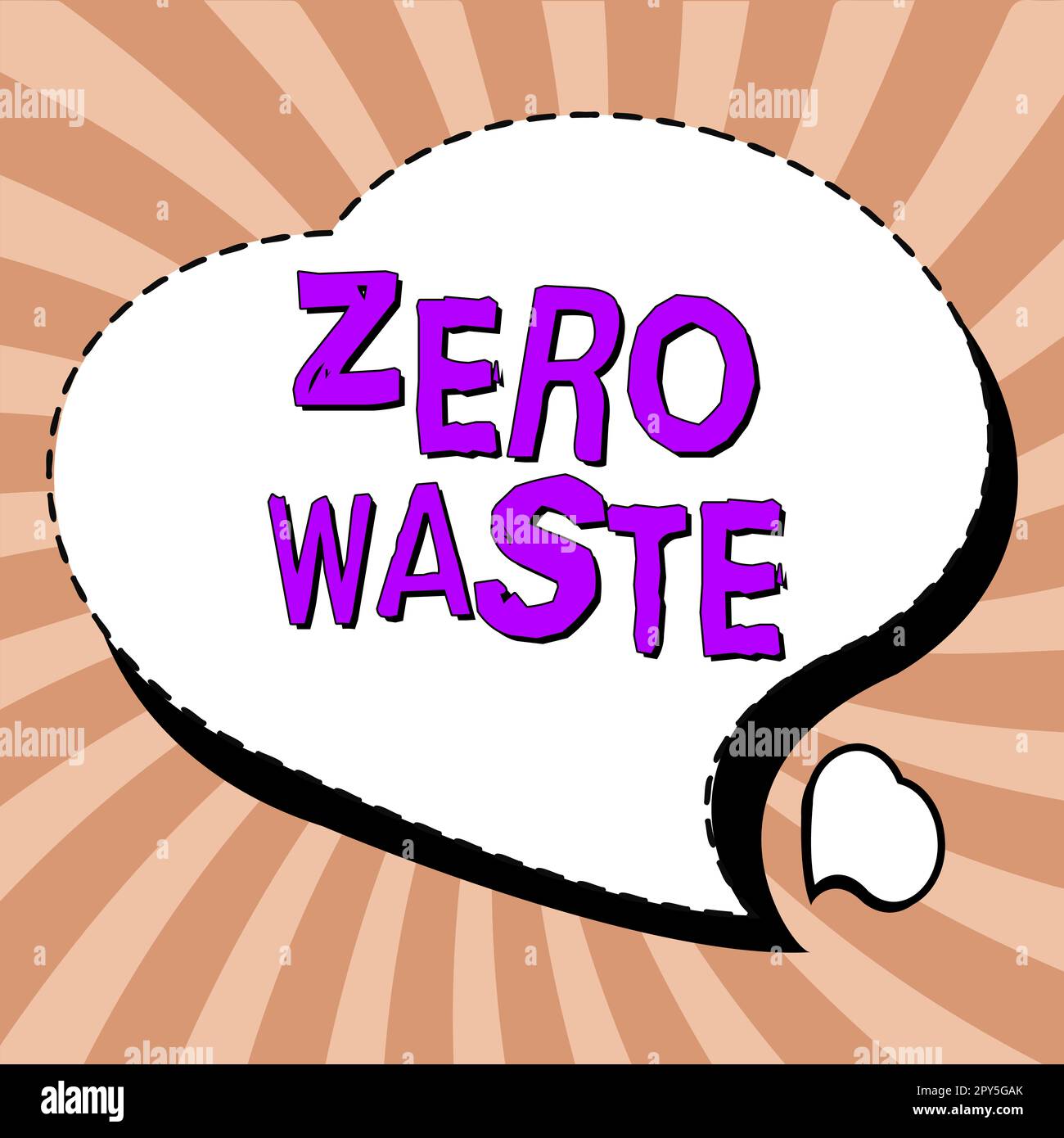 Conceptual caption Zero Waste. Word for industrial responsibility includes composting, recycling and reuse Stock Photo