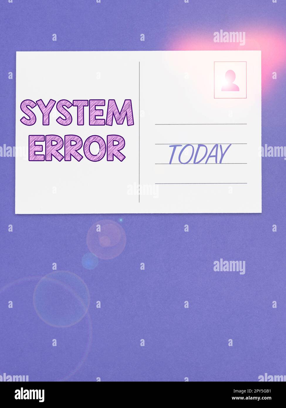 Text caption presenting System Error. Concept meaning Technological