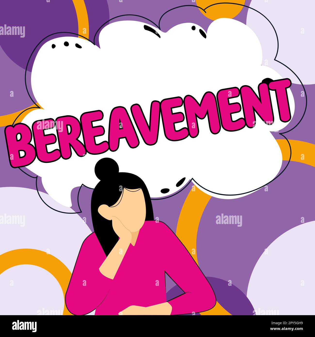 Sign displaying Bereavement. Internet Concept a period of mourning after a loss, especially after the death of a loved one Stock Photo