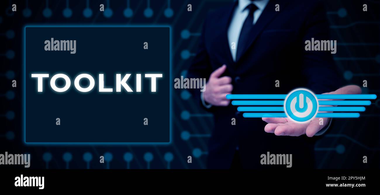 Conceptual display Toolkit. Concept meaning set of tools kept in a bag